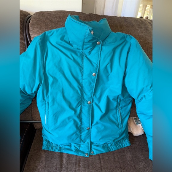 Vintage LL Bean Duck Down Puffer Jacket Coat Outdoors 90s Women's Large Teal Usa - Picture 1 of 7